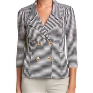 CAbi Navy Blue Stripe Nautical Blazer XS